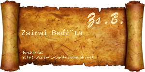 Zsirai Beáta névjegykártya