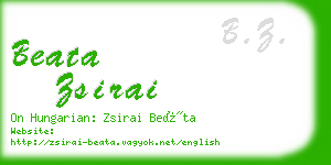 beata zsirai business card